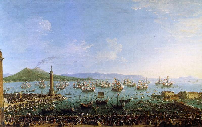 Antonio Joli The Embarkation of Charles III in the Port of Naples Norge oil painting art